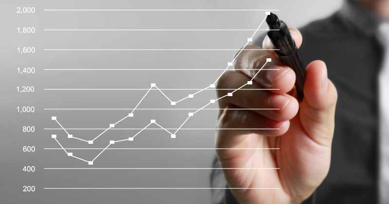 Crecimiento linea grafico